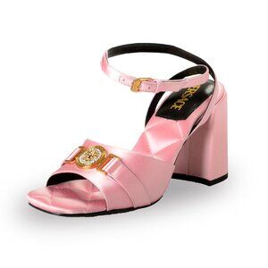 Versace Women's Light Pink Medusa Logo Sandals Ankle Strap Shoes US 10 IT 40